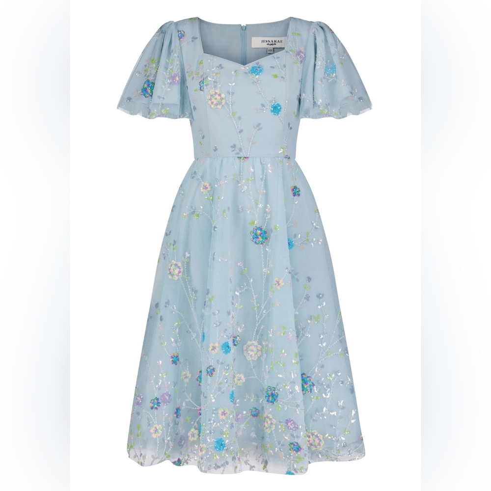 NWT JessaKae Shimmer Dress in Blue - Size Medium